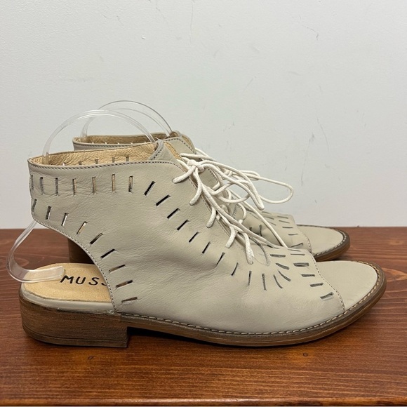 Muse & Cloud Women's Zycro Beige Leather Lace-up Summer Boho Sandals NEW 10 - Picture 5 of 11